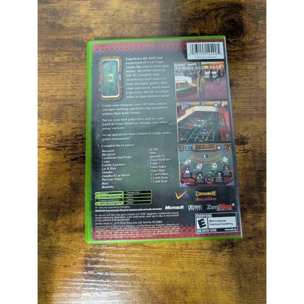 High Rollers Casino - Microsoft Xbox Tested CIB